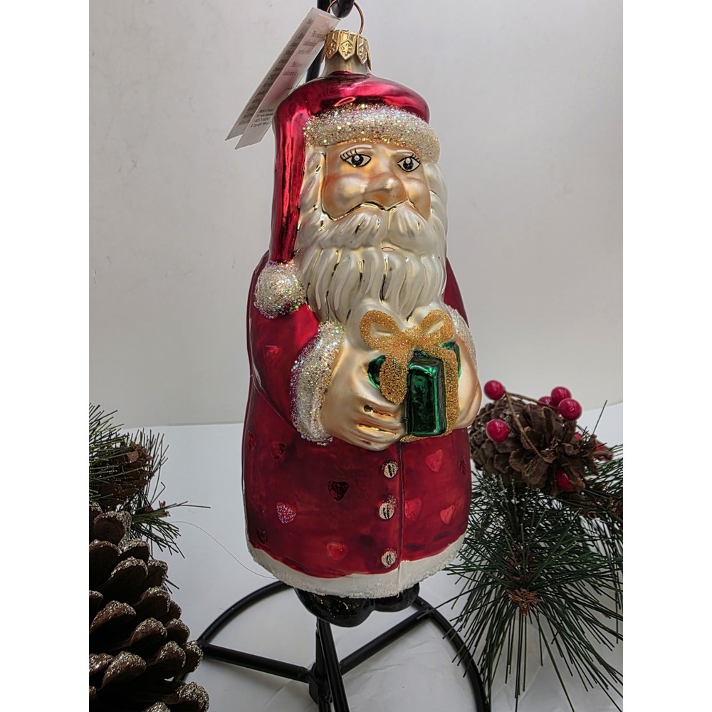 Christopher Radko Forever Together 1996 Santa Mrs Claus 2 Sided Glass Ornament
